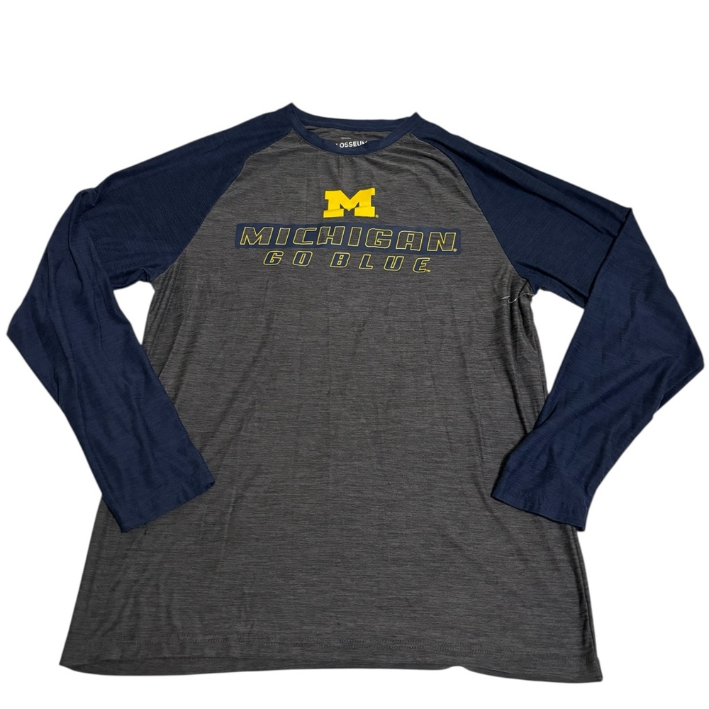 Colosseum Men's Navy and Gray Michigan Tee